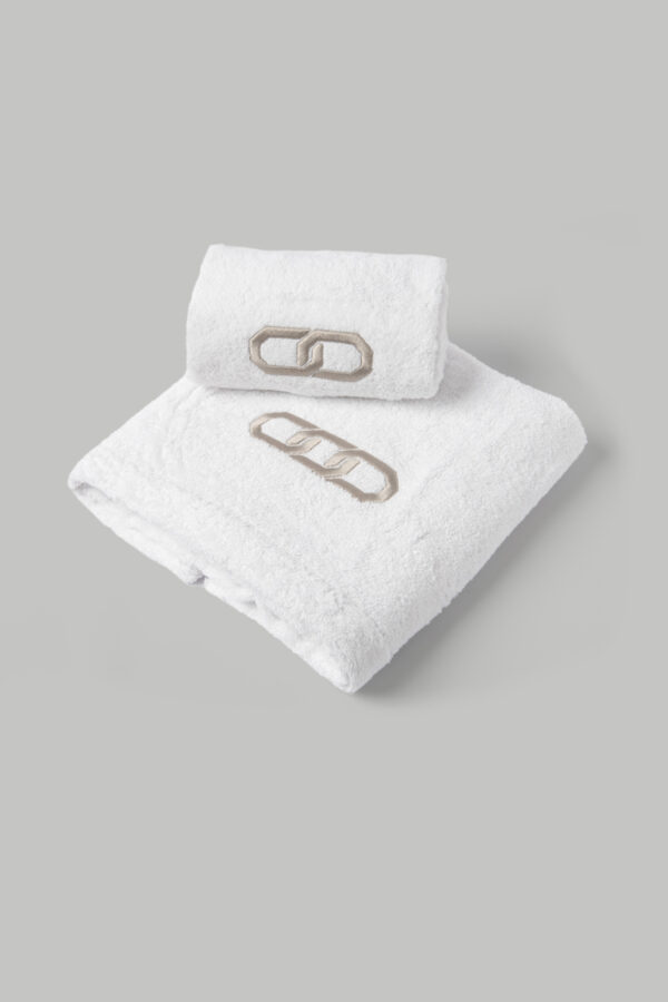 Set asciugamani spugna ricamo chain | Diana del Monaco