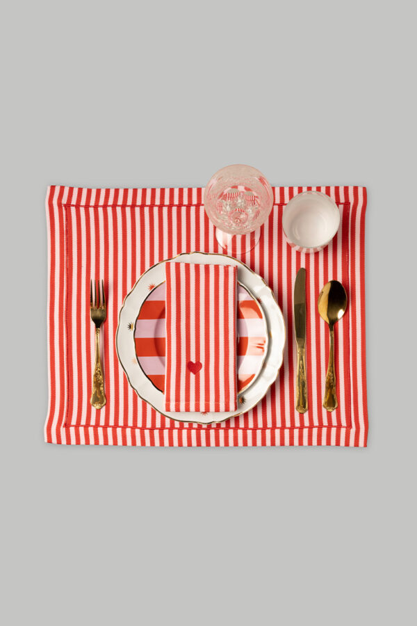 Set di 2 tovagliette a righe in cotone | Diana del Monaco